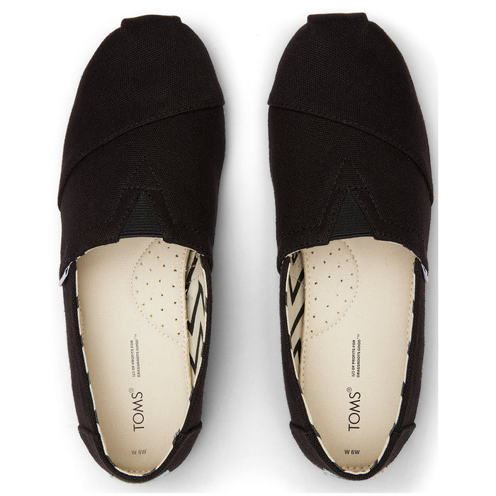 Women's TOMS Recycled Cotton All Black Slip Ons
