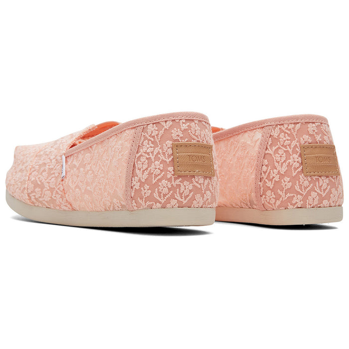 Peach Lace Slip ons