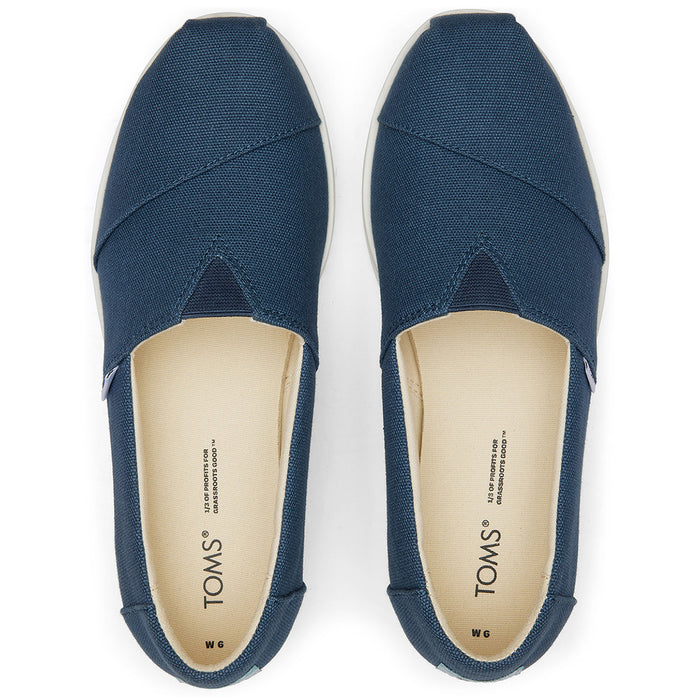 Women's Canvas Platform Blue Shoes Slip On
