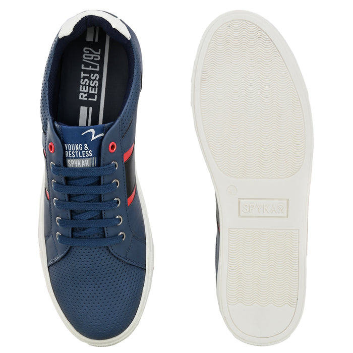 Connor Navy Men Casual Lace up Sneakers