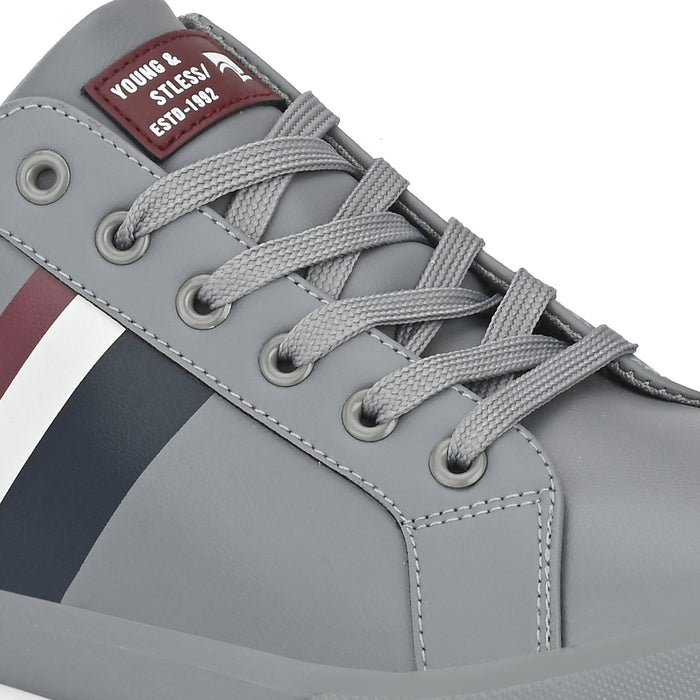 Derek Grey Men Casual Laceup Sneakers