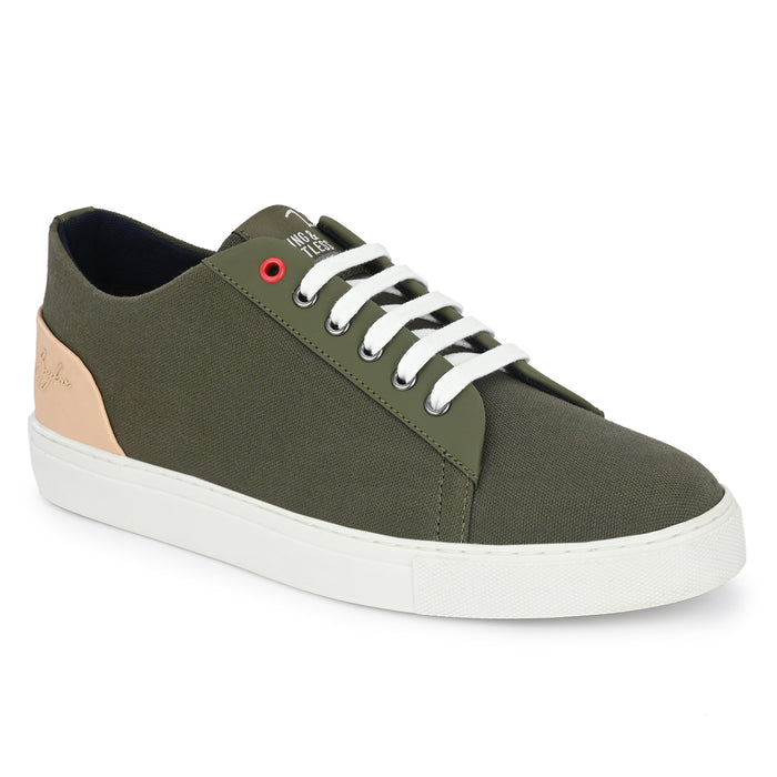 Spykar Men Olive Lace-Up Smart Casual Sneakers