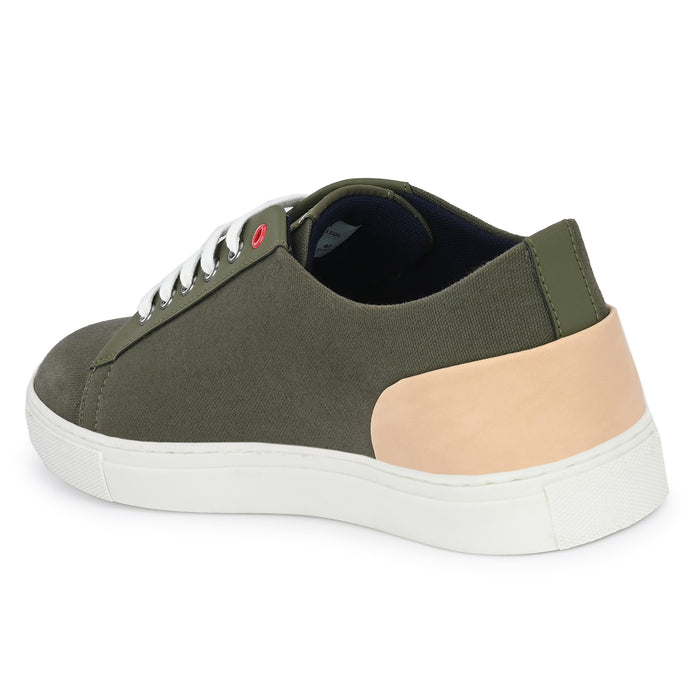 Spykar Men Olive Lace-Up Smart Casual Sneakers