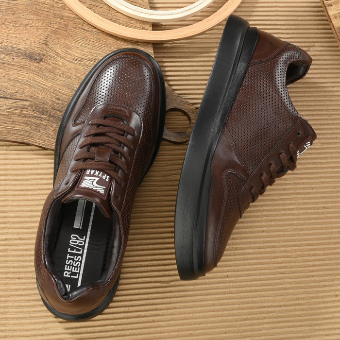 Luke D.Brown Men Solid Brown Sneakers