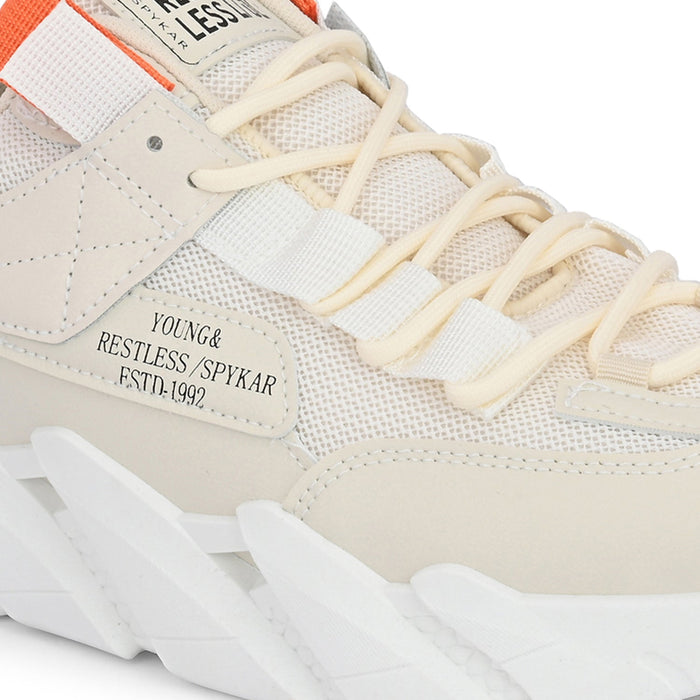 Lan White-Orange Men Colorblocked Sneaker