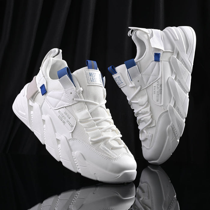 Lan White-Blue Men Colorblocked Sneaker