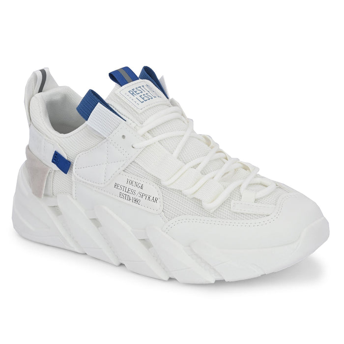 Lan White-Blue Men Colorblocked Sneaker