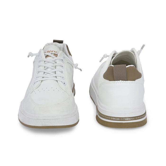 Bernard White-Beige Men Smart Casual White Sneakers