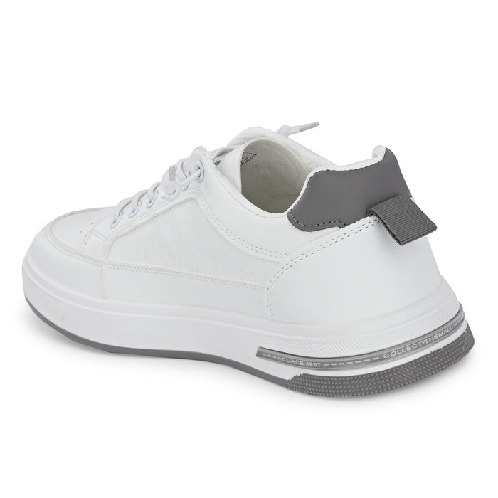 Bernard White-Grey Men Smart Casual White Sneakers