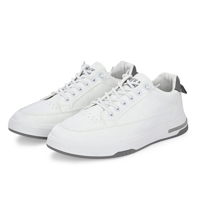 Bernard White-Grey Men Smart Casual White Sneakers