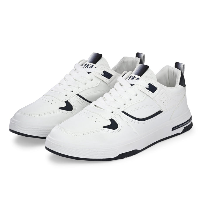 Serge White-Navy Men Smart Casual White Sneakers