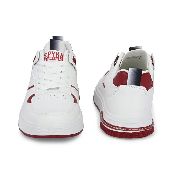 Serge White-Red Men Smart Casual White Sneakers