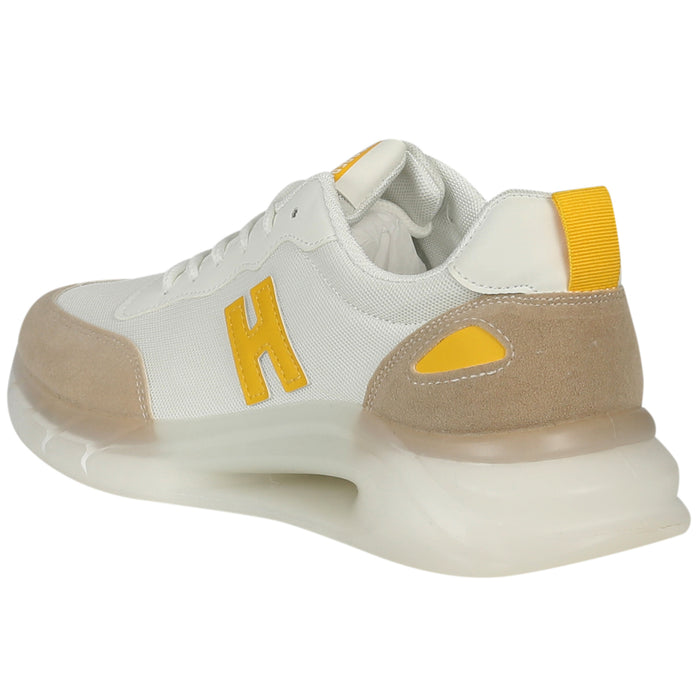Hoopers Men White Yellow Casual Shoes Lace Up