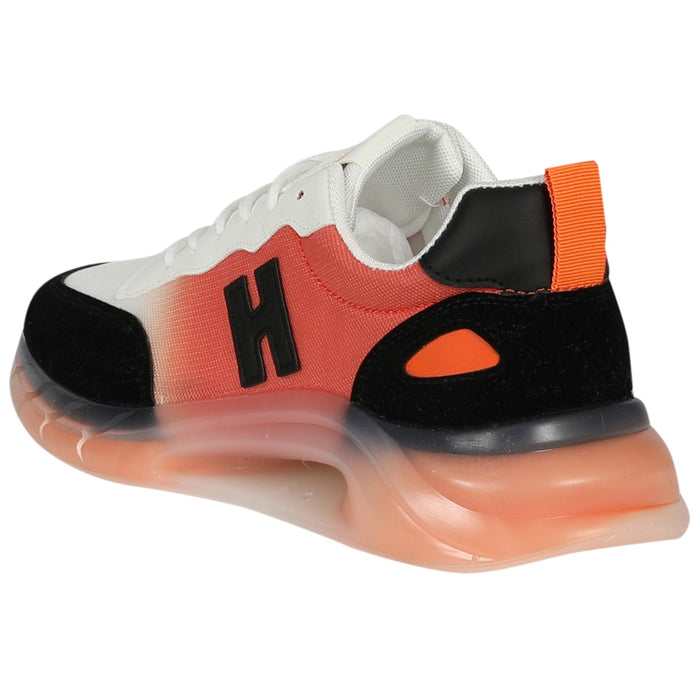 Hoopers Men Lace-Up Orange-Black Casual Shoes