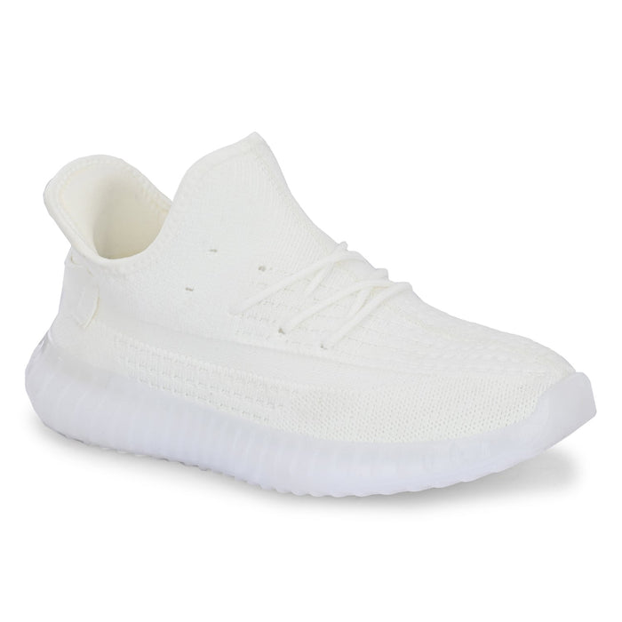 Carlo White Men Knitted Active Sneaker