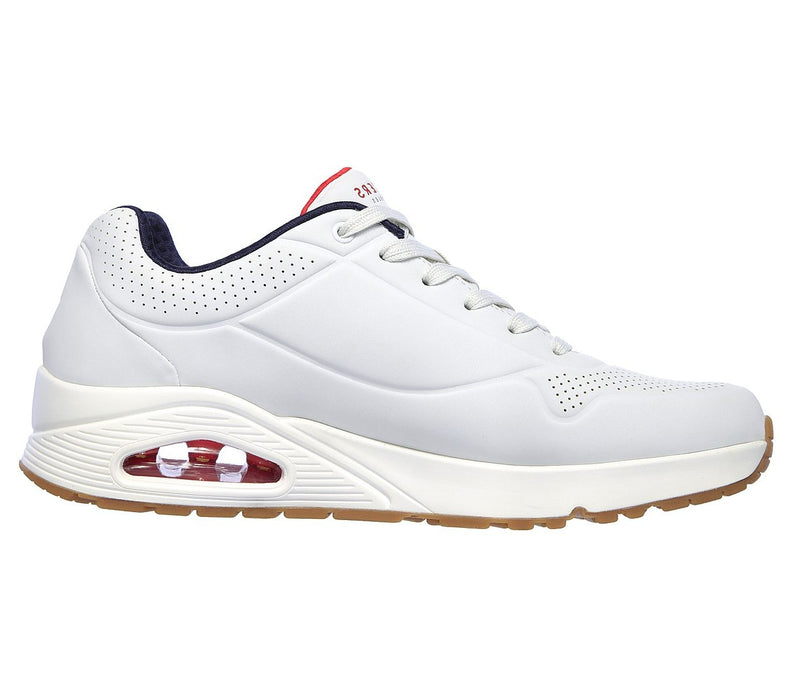Skechers 52458 White Navy Red Men Sports Lace Up