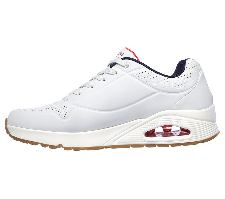 Skechers 52458 White Navy Red Men Sports Lace Up