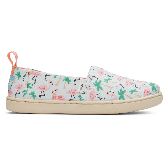 Kids' Alp Canvas Flamingo Print Slip Ons for Youth
